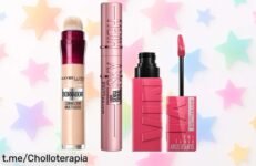 Pack de maquillaje Maybelline con pintalabios brillante y máscara de pestañas alargadora a un precio increíble, ¡renueva tu rutina sin complicaciones y luce radiante ya!