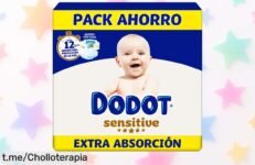 Pañales Dodot Sensitive Extra en pack mensual, ¡un ofertón que te hará sonreír y cuidará la piel de tu bebé mientras crece!