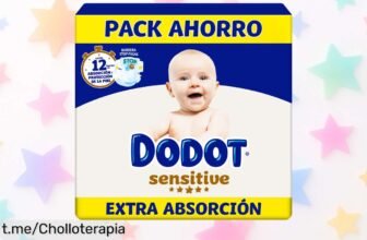 Pañales Dodot Sensitive Extra en pack mensual, ¡un ofertón que te hará sonreír y cuidará la piel de tu bebé mientras crece!