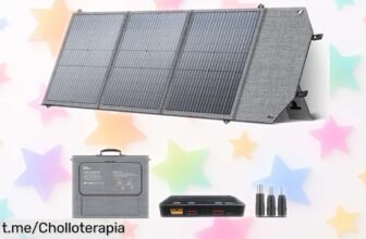 Panel solar plegable portátil CTOLITY 100W: ¡Chollazo para tus aventuras! Carga rápida y ligera resistencia al agua a un precio que enamora. ¡No te quedes sin él, la oferta vuela!