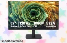 Pantalla Amazon Basics de 27” con colores vibrantes y 120 Hz, super chollo para juegos y pelis; ¡no te lo pierdas, llévatela ya y disfruta al máximo!