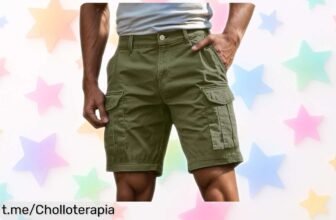 Pantalones cortos cargo para hombre con bolsillos a precio loco, ideales para trabajar o salir de marcha. ¡No dejes pasar este chollazo que no se repetirá!