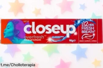 Pasta de dientes Close Up Red Hot que combate el mal olor y te deja el aliento fresco por 12 horas, aprovecha este precio loco antes de que se acabe.