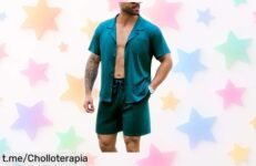 Pijama de hombre Irdcomps de algodón a un precio loco: comodidad y estilo con bolsillos. ¡No te quedes sin el tuyo y disfruta en casa como nunca!