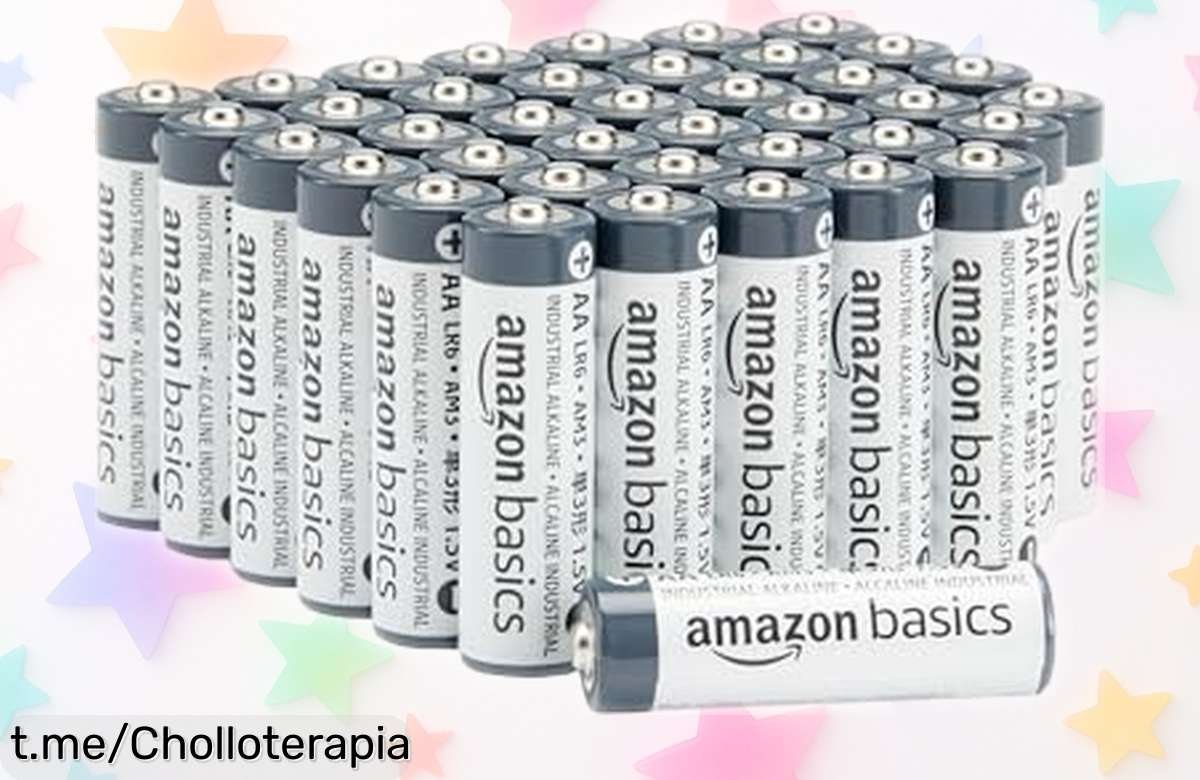 Pilas AA Amazon Basics en pack de 40, increíble ofertón con duración de hasta 5 años; ¡consigue este precio loco y no te quedes sin energía para tus gadgets!