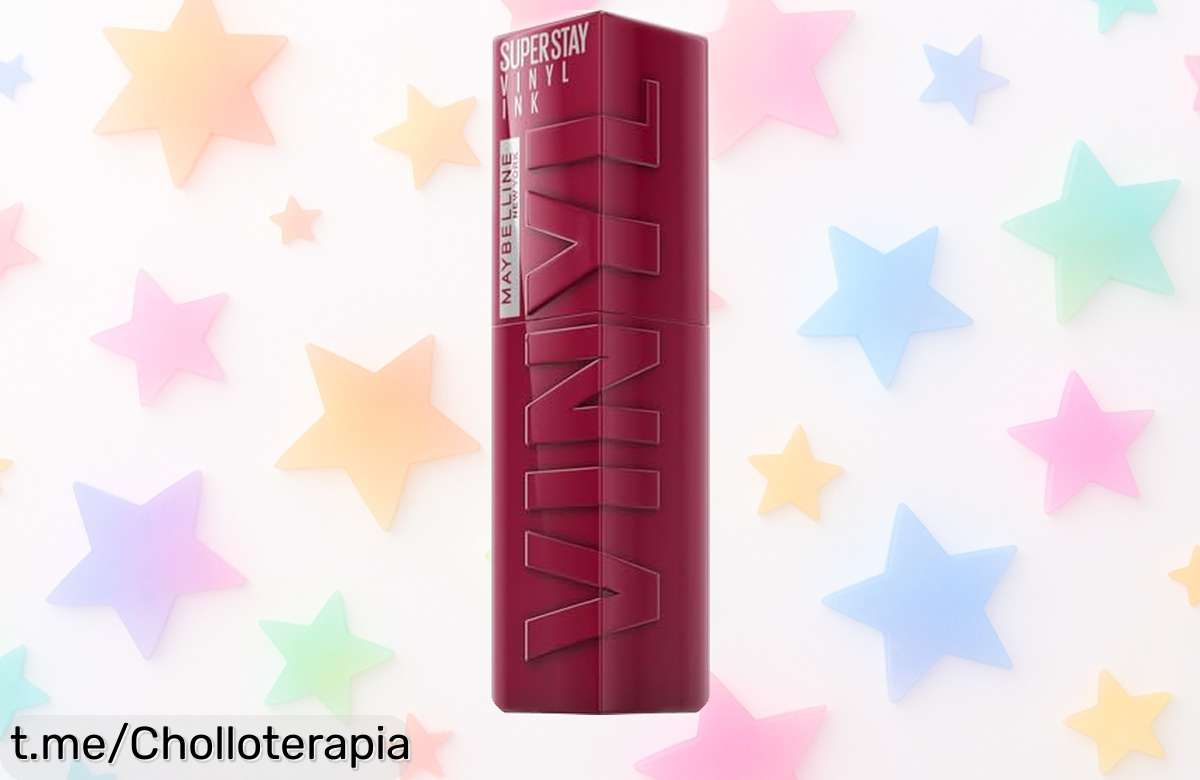 Pintalabios Maybelline Superstay con brillo intenso y efecto vinilo que aguanta todo el día, ¡un ofertón a precio de risa que no querrás dejar escapar!