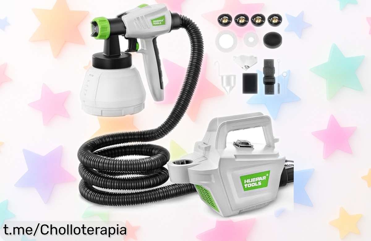 Pistola de pintura eléctrica Huepar Tools con motor de 800W, la solución que transforma tu hogar rápido y fácil a un precio rebajado; ¡no te quedes sin ella!