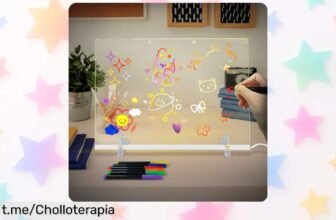 Pizarra LED transparente con lápices de colores, ideal para dejar notitas creativas, ¡aprovéchate de este super chollo y transforma tu espacio en un mar de ideas!
