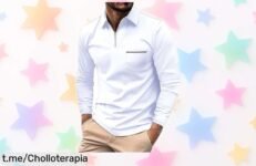 Polo de manga larga para hombre, diseño moderno y vintage a precio loco: renueva tu armario y luce genial sin romper la billetera. ¡No te lo pierdas!