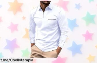 Polo de manga larga para hombre, diseño moderno y vintage a precio loco: renueva tu armario y luce genial sin romper la billetera. ¡No te lo pierdas!