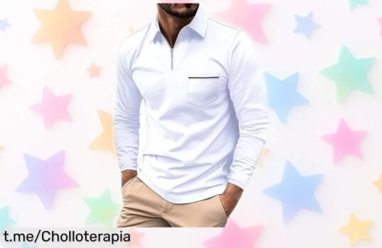 Polo de manga larga para hombre, diseño moderno y vintage a precio loco: renueva tu armario y luce genial sin romper la billetera. ¡No te lo pierdas!