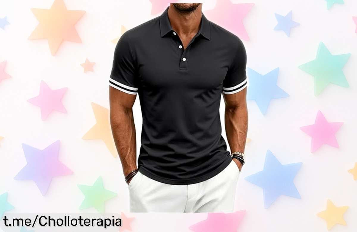 Polo hombre slim fit manga corta súper transpirable que marca figura y aguanta todo, ¡ofertón si te llevas dos! Aprovecha el precio loco y luce increíble ahora mismo.