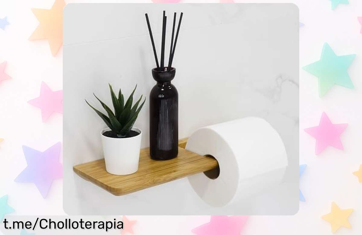 Portarrollos adhesivo con repisa y toallero a juego, sin taladres: ¡un ofertón revolucionario para tu baño que solo te hará sonreír cada vez que lo uses!