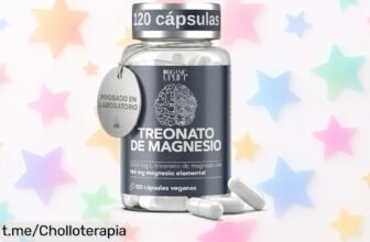 Potente ltreonato de magnesio en cápsulas que cuida tu mente y te ayuda a rendir al máximo: ¡pack de 120 por un precio increíble que no querrás dejar pasar!