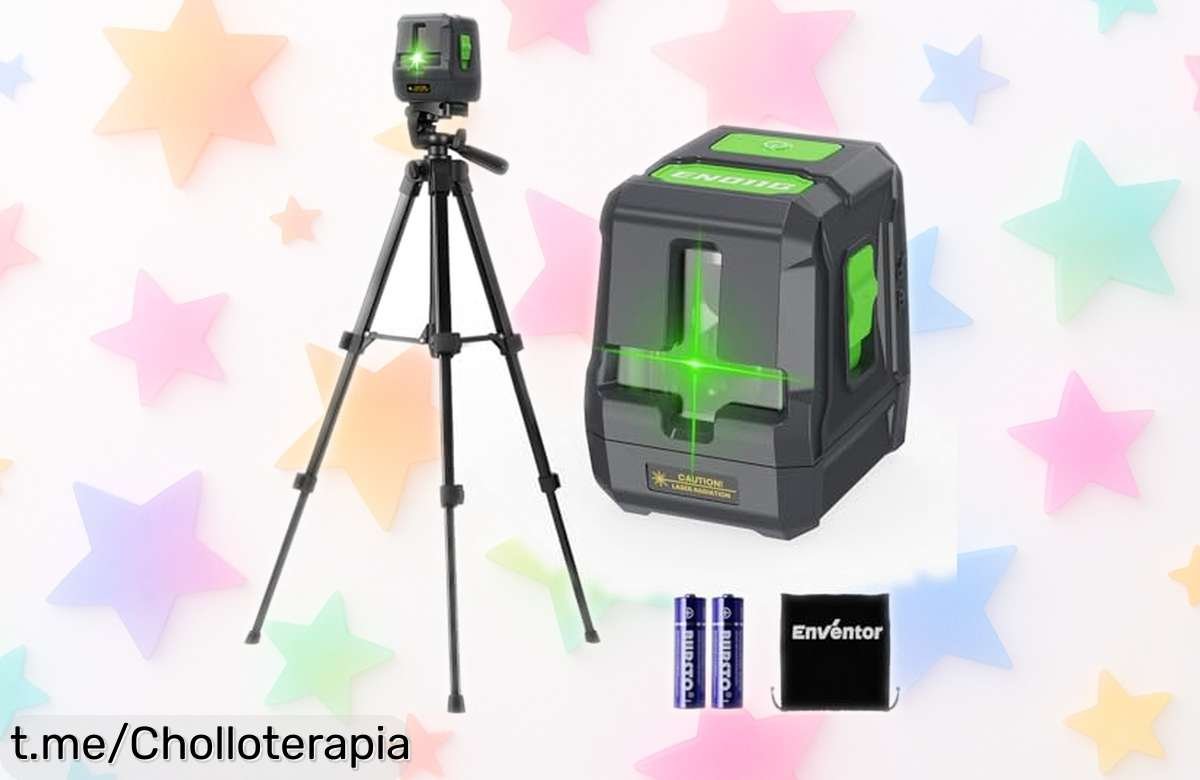 Potente nivel láser verde Enventor de 25 metros con trípode, oferta increíble que no puedes dejar escapar; haz brillar tus proyectos y sorpréndete con su precisión ahora.