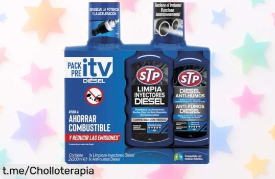 Potente pack STP para diésel con limpia inyectores y antihumos, ahorra gasoil mientras cuidas tu motor. ¡Últimos disponibles! No dejes escapar este ofertón que te hará sonreír al conducir.