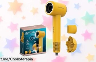 Potente secador de pelo Cecotec DryNova Yellow Sun a precio loco con generador de iones: cuida tu melena y ¡aprovéchalo antes que se agote!
