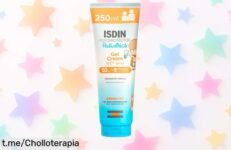 Protector solar corporal ISDIN para niños: un ofertón que cuida la piel mientras juegan, se absorbe volando y aguanta water. ¡No dejes pasar esta ocasión única!
