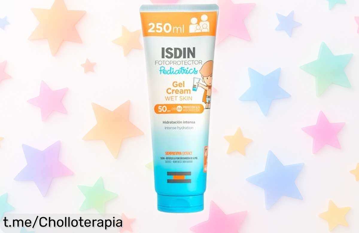 Protector solar corporal ISDIN para niños: un ofertón que cuida la piel mientras juegan, se absorbe volando y aguanta water. ¡No dejes pasar esta ocasión única!