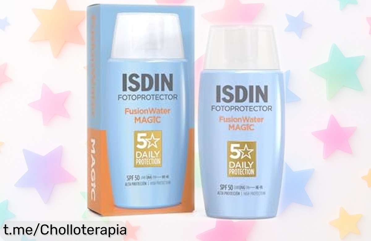 Protector solar facial ultraligero ISDIN Fusion Water MAGIC SPF 50 a precio de ganga: cuida tu piel al instante sin dejar grasa, ¡aprovéchalo antes que se acabe!