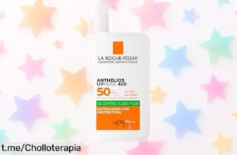 Protector solar fluido La Roche Posay SPF50+ que controla el brillo y resiste agua, sudor y arena a un precio de locura: cuida tu piel sin dejar grasa. ¡No te lo pierdas!