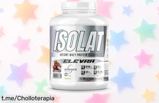 Proteína aislada de suero ELEVRA Pro Isolate 2kg, super chollo con aminoácidos BCAA para ganar masa muscular fácil. ¡Aprovecha este precio de escándalo antes que se agote!
