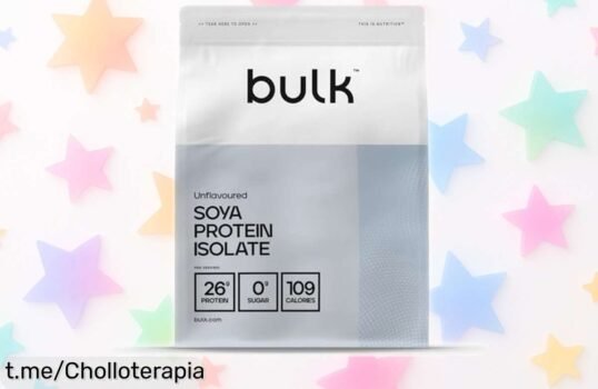 Proteína de soja aislada Bulk 1kg, el super chollo que te da más de 24g por dosis para recuperar tras el gym y sentirte a tope. ¡No dejes pasar esta oportunidad única!