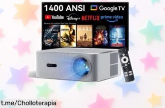 Proyector FullHD OSCAL PV800 Pro: ¡Cine en casa a lo grande y con Google TV! Aprovecha este precio increíble para disfrutar tus series favoritas como nunca.