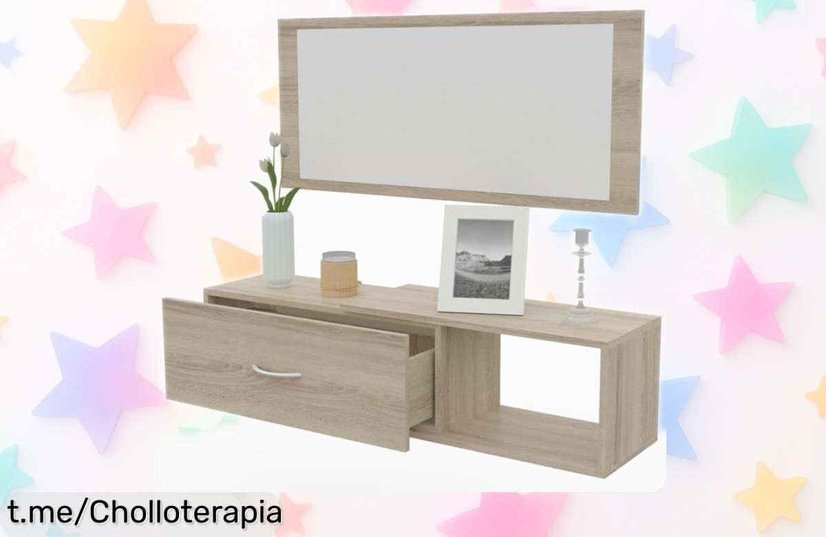 Recibidor Dormidan con espejo y cajón: aprovecha el espacio, organiza tu hogar y disfruta de este chollo a un precio que está tirado. ¡No te lo pierdas!