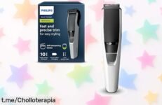 Recortador de barba Philips Serie 3000 con cuchillas que cuidan tu piel y ¡un descuentazo! Llévatelo hoy y presume de un corte siempre perfecto.