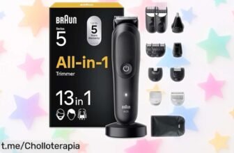 Recortadora todo en uno Braun Series 5: ¡diseña tu estilo con hasta 14 ajustes y batería de larga duración! No te pierdas este ofertón para estar siempre impecable.