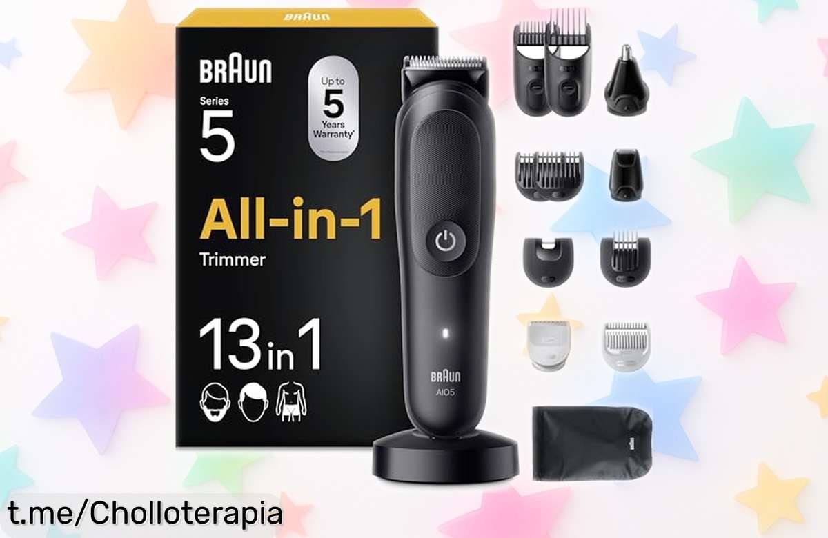 Recortadora todo en uno Braun Series 5: ¡diseña tu estilo con hasta 14 ajustes y batería de larga duración! No te pierdas este ofertón para estar siempre impecable.