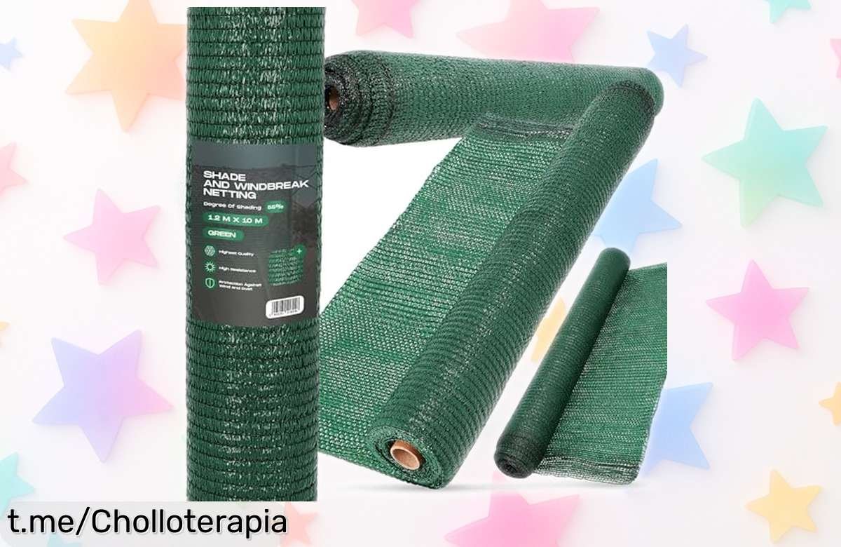 Red de sombra para jardín y balcón que transforma tu espacio exterior en un oasis seguro y fresco; ¡aprovecha este ofertón antes de que se agote!