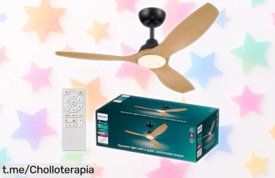 Refresca tu hogar con el ventilador de techo Philips Olas, motor silencioso y luz LED. ¡La oferta que estabas esperando para sentirte a gusto ya!