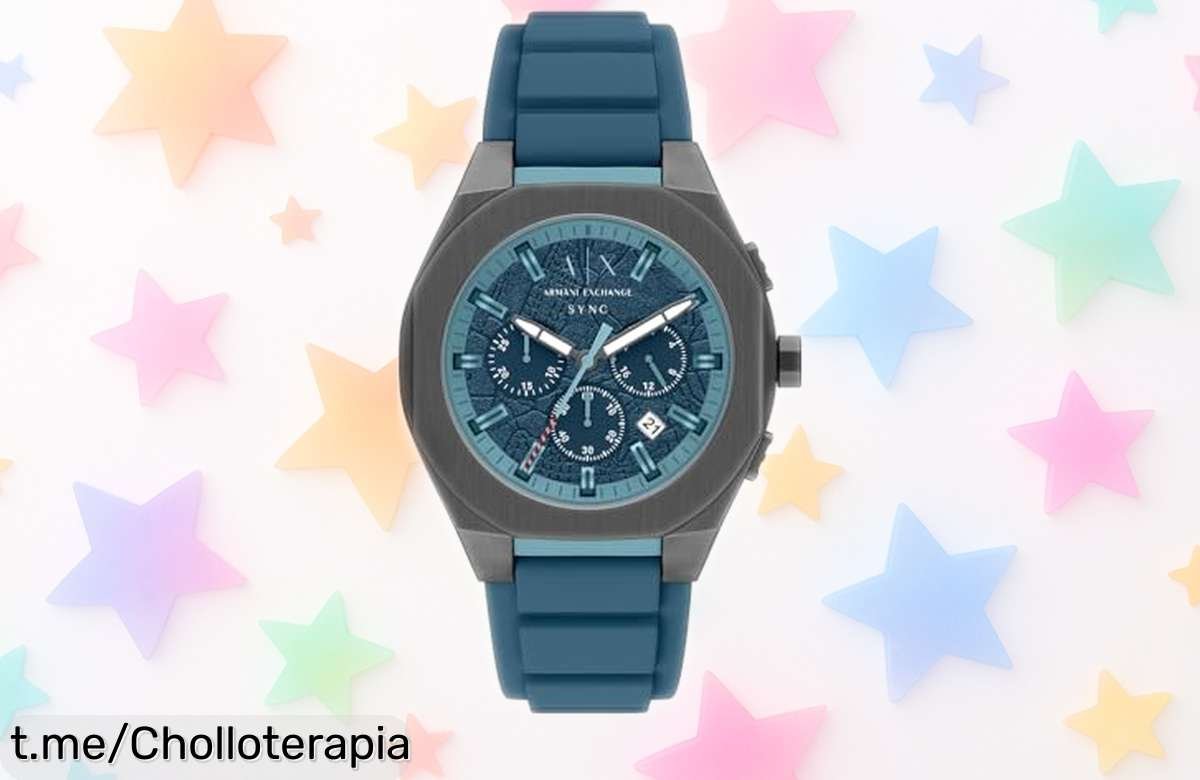 Reloj de hombre Armani Exchange con cronógrafo, diseño moderno y correa de silicona a un precio loco que no querrás perderte; ¡estilo y resistencia en tu muñeca ya!