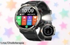 Reloj inteligente IOwodo para hombre: un chollo con linterna, brújula y salud 24h a precio loco, ¡aprovéchalo antes de que se agote!