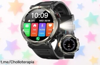 Reloj inteligente IOwodo para hombre: un chollo con linterna, brújula y salud 24h a precio loco, ¡aprovéchalo antes de que se agote!