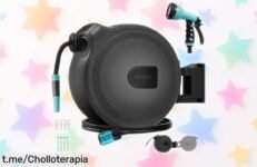 Revolucionario carrete de manguera eléctrico Cecotec HydroShell 30: ¡Olvídate de los enredos y disfruta jardineando con este chollazo que se recoge solo!