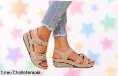 Sandalias ortopédicas para mujer con plataforma flexible, super chollo que te aguanta en ciudad y monte: ¡no dejes pasar este ofertón! añade 2 a la cesta ya.