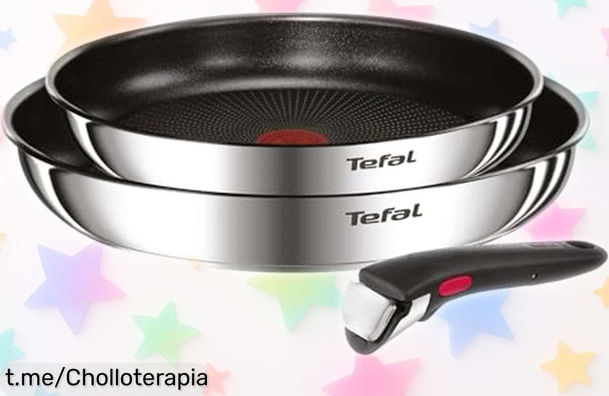 Sartenes Tefal Ingenio Emotion: Juego de 2 con mango extraíble al precio más loco, perfectas para ahorrar espacio y disfrutar cocinando. ¡No te lo pierdas!