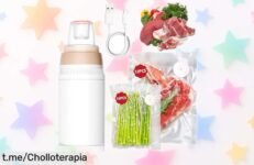 Selladora al vacío portátil que conserva tu comida fresca hasta 6 veces más y sella en solo 5 segundos, ¡un ofertón con 30 bolsas reutilizables que no puedes dejar pasar!