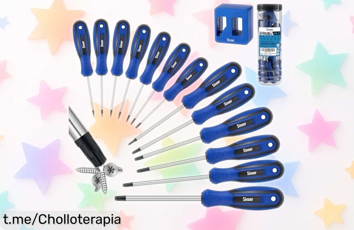 Set de 14 destornilladores Torx Sinoer con punta magnética a un precio increíble, ¡no te quedes sin ellos y disfruta de la seguridad en cada tornillo que aprietas!