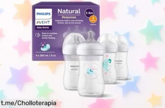 Set de 4 biberones Philips Avent Natural Response a precio loco: controlan el flujo como la teta y minimizan cólicos. ¡Haz felices a tus peques ahora mismo!