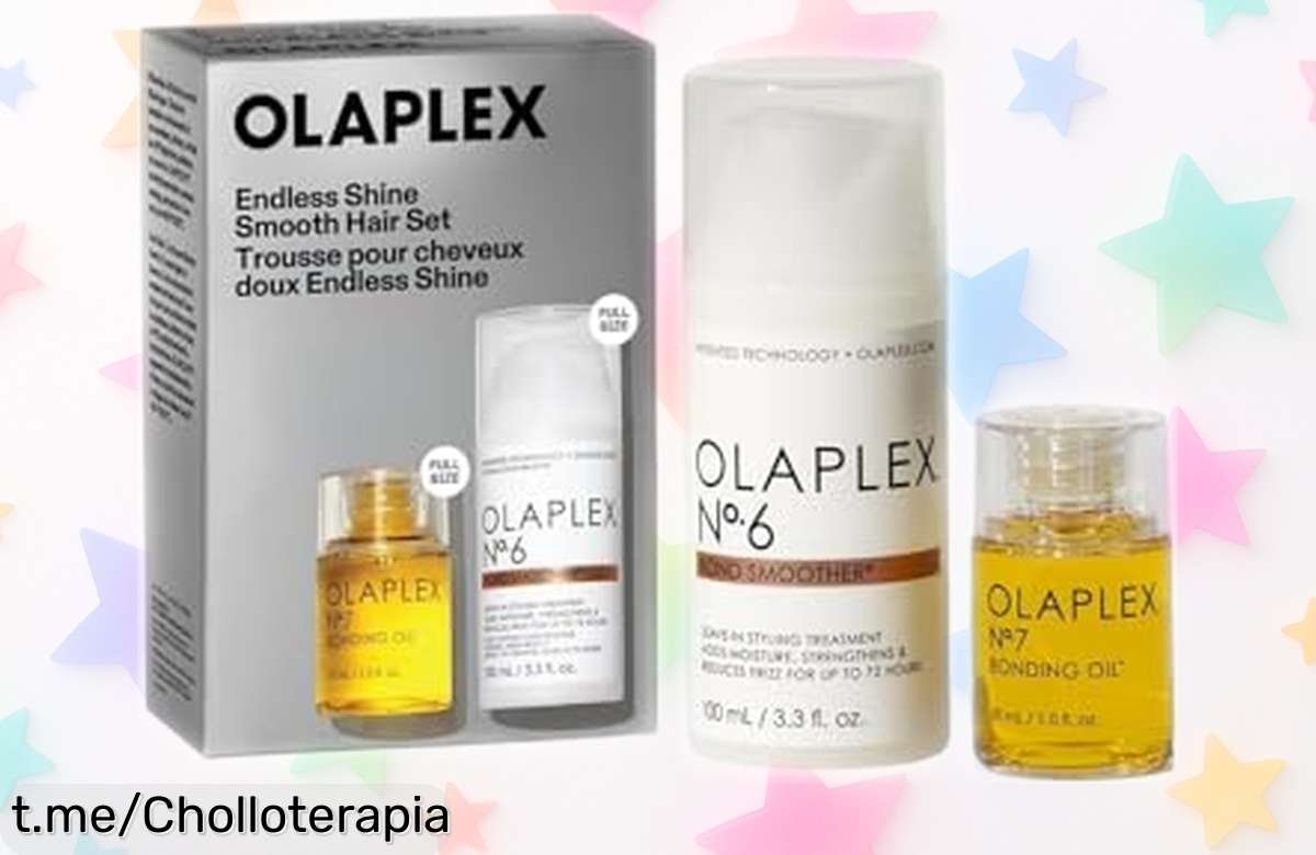 Set de cuidado para el pelo Olaplex Endless Shine Smooth: ¡Ofertón explosivo! Adiós encrespamiento y brillo inmediato. Dale a tu melena el cariño que se merece hoy mismo.