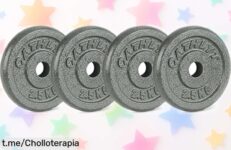 Set de discos de pesas Athlyt en pack de 4 con 2.5 kg cada uno, resistencia increíble y precio irreal que no puedes dejar pasar para ponerte en forma ¡Empieza ya tu entrenamiento!