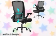 Silla de oficina giratoria SONGMICS con respaldo ergonómico y ruedas bloqueables, una oferta increíble para crear tu rincón de trabajo ideal ¡Hazla tuya ya!