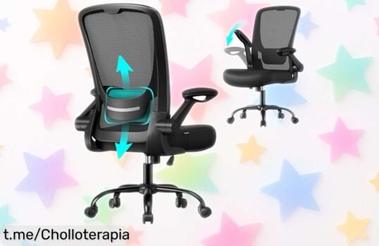 Silla de oficina giratoria SONGMICS con respaldo ergonómico y ruedas bloqueables, una oferta increíble para crear tu rincón de trabajo ideal ¡Hazla tuya ya!