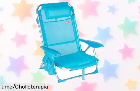 Silla de playa plegable multiposición con cojín y asa: el ofertón perfecto para disfrutar del verano ¡no te lo pierdas, relájate donde quieras a un precio increíble!