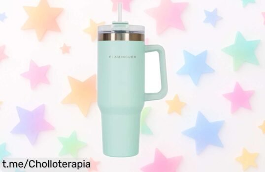 Sorprendente botella térmica Flamingueo de acero inoxidable, café caliente 10h y frío 24h, precio regalado ¡No te quedes sin la tuya!