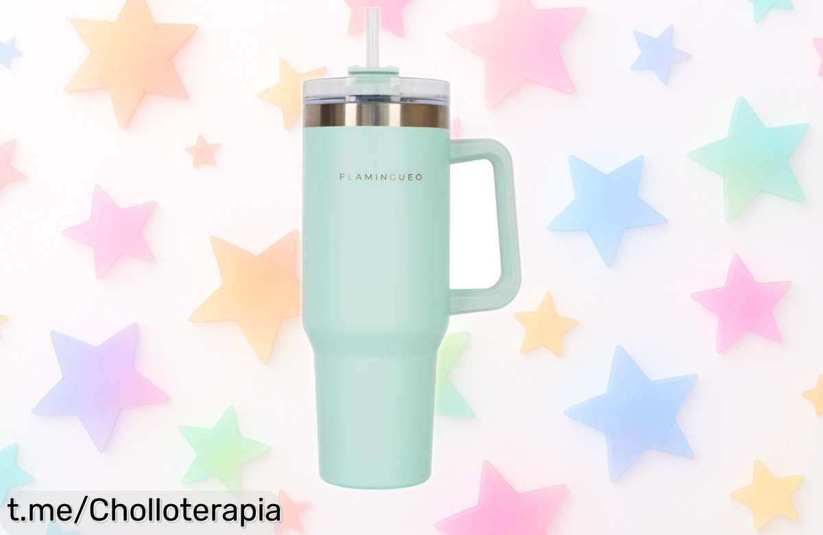 Sorprendente botella térmica Flamingueo de acero inoxidable, café caliente 10h y frío 24h, precio regalado ¡No te quedes sin la tuya!